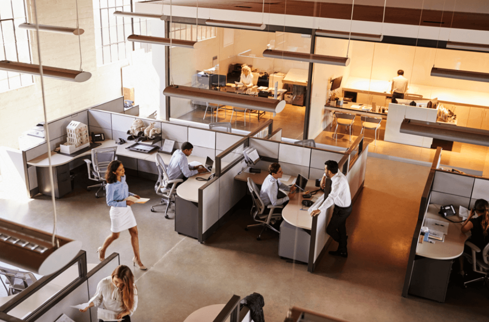 Ufficio visto dall'alto.